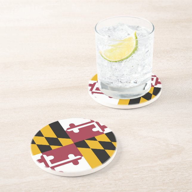 Dessous De Verre En Grès Drapeau de l'État du Maryland (Côté)