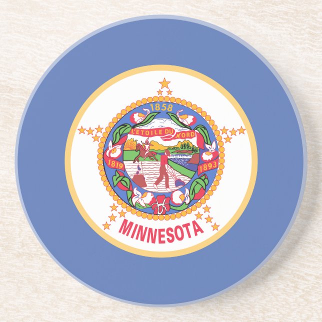 Dessous De Verre En Grès Drapeau de l'État du Minnesota (Devant)