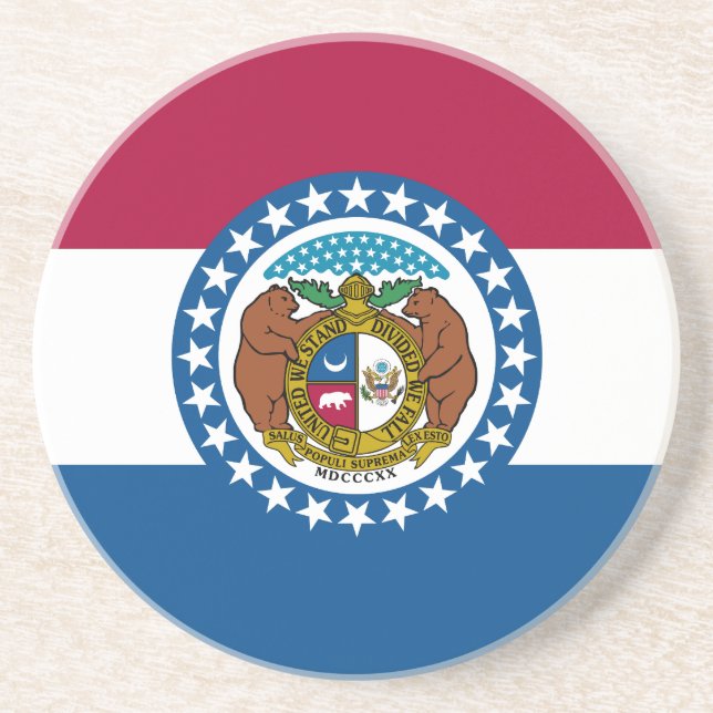 Dessous De Verre En Grès Drapeau de l'État du Missouri (Devant)