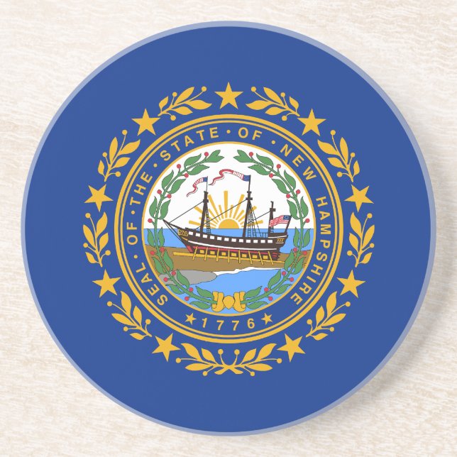 Dessous De Verre En Grès Drapeau de l'État du New Hampshire (Devant)