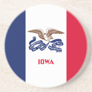 Dessous De Verre En Grès Drapeau de l'Iowa