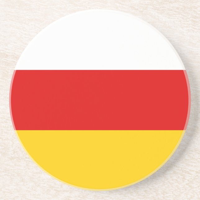 Dessous De Verre En Grès Drapeau de l'Ossétie du Sud (Devant)