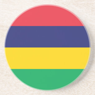 Dessous De Verre En Grès Drapeau de Maurice