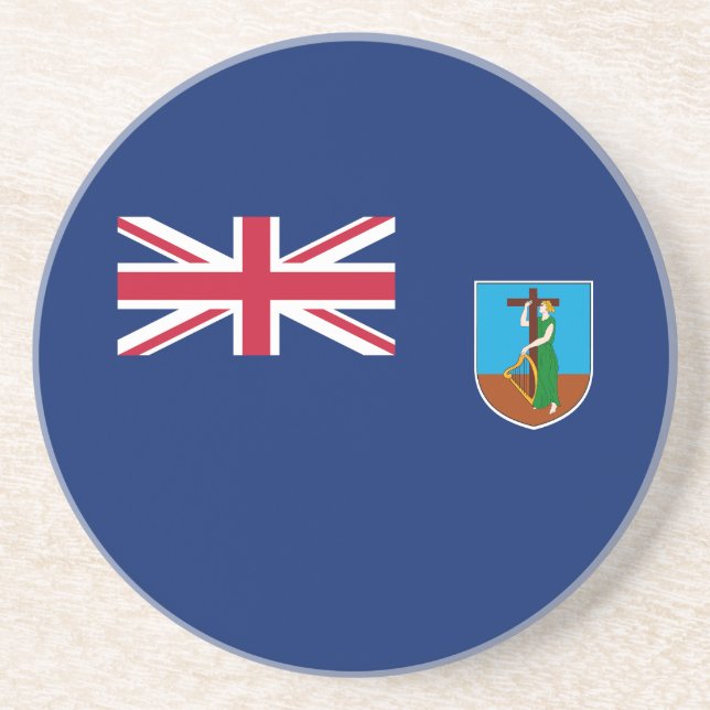 Dessous De Verre En Grès Drapeau de Montserrat (Devant)