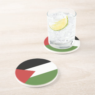 Dessous De Verre En Grès Drapeau de Palestine