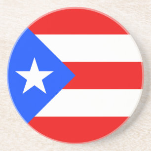 Dessous De Verre En Grès Drapeau de Porto Rico