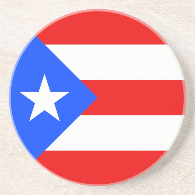 Dessous De Verre En Grès Drapeau de Porto Rico (Devant)