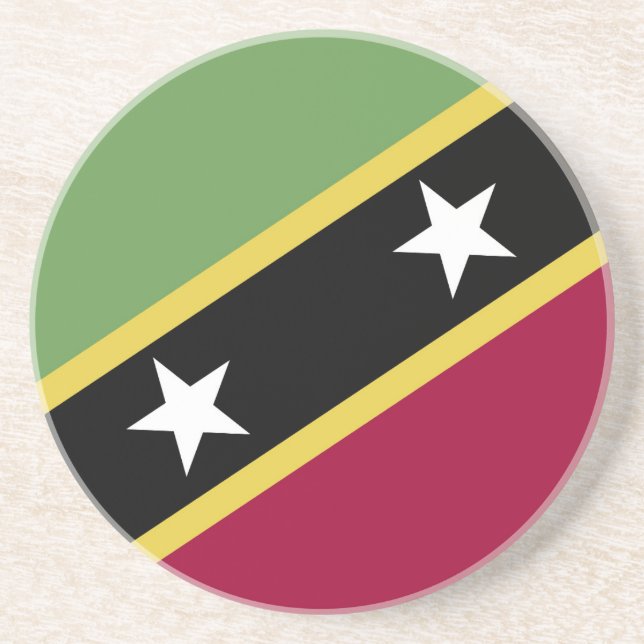 Dessous De Verre En Grès Drapeau de Saint-Kitts-et-Nevis (Devant)