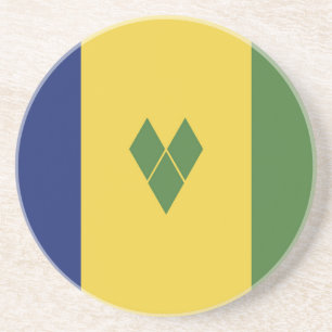 Dessous De Verre En Grès Drapeau de Saint-Vincent-et-les Grenadines