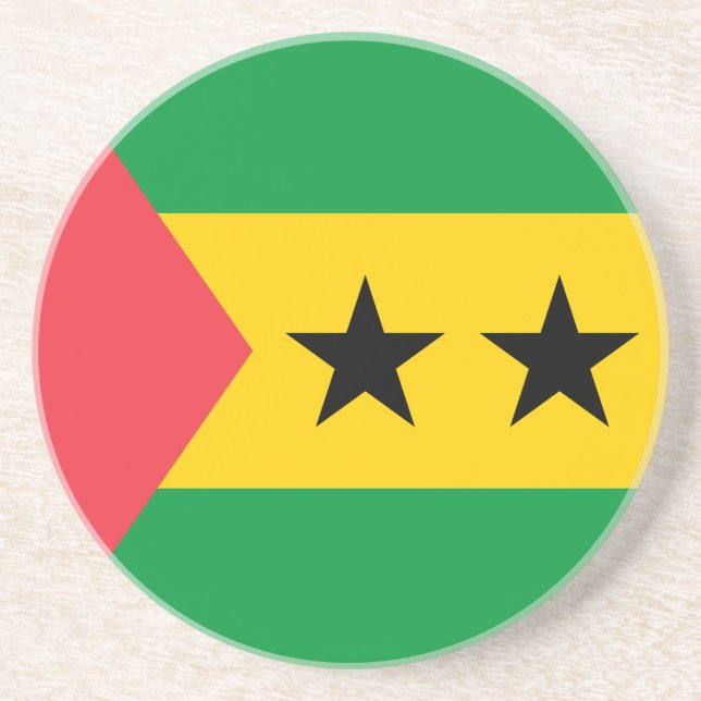 Dessous De Verre En Grès Drapeau de Sao Tomé-et-Principe (Devant)