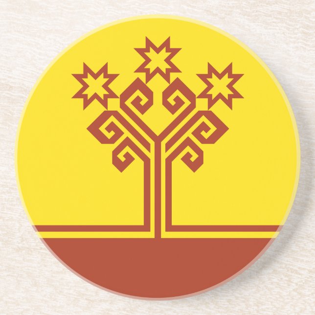 Dessous De Verre En Grès Drapeau de Tchouvachie (Devant)