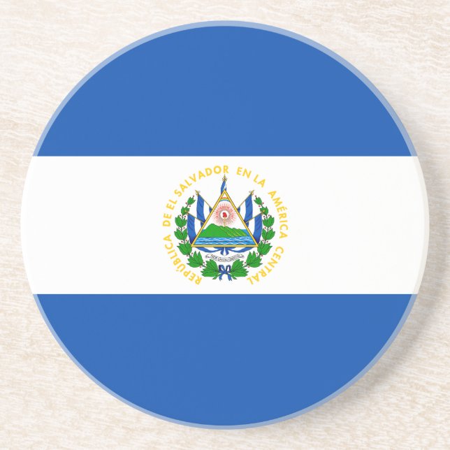 Dessous De Verre En Grès Drapeau d'El Salvador (Devant)