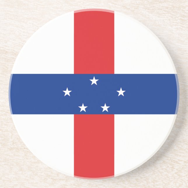 Dessous De Verre En Grès Drapeau des Antilles néerlandaises (Devant)