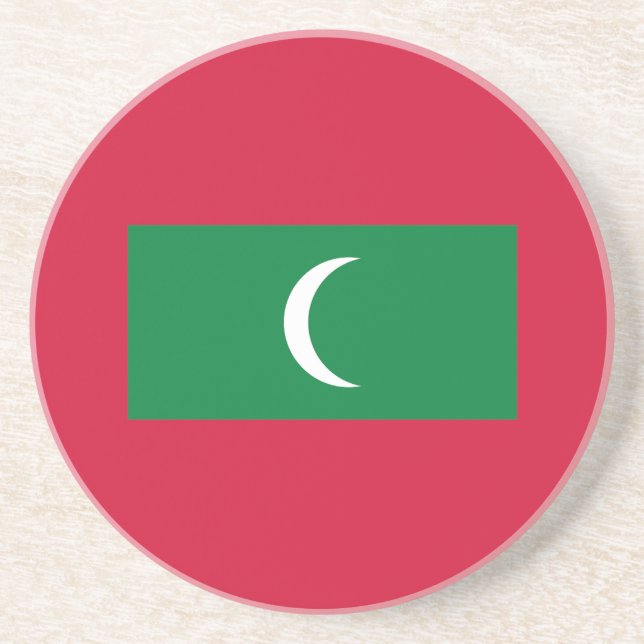 Dessous De Verre En Grès Drapeau des Maldives (Devant)