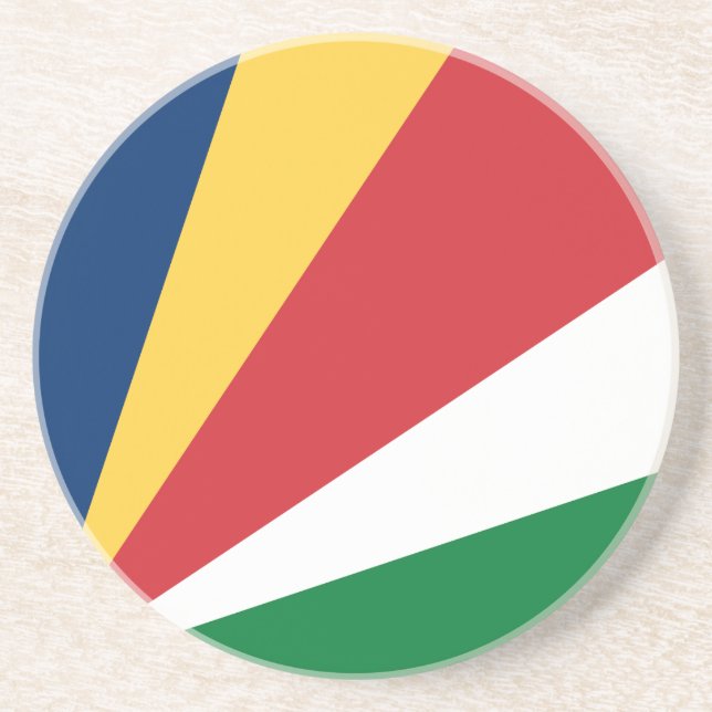 Dessous De Verre En Grès Drapeau des Seychelles (Devant)