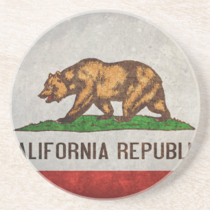 Dessous De Verre En Grès Drapeau d'État de Californie