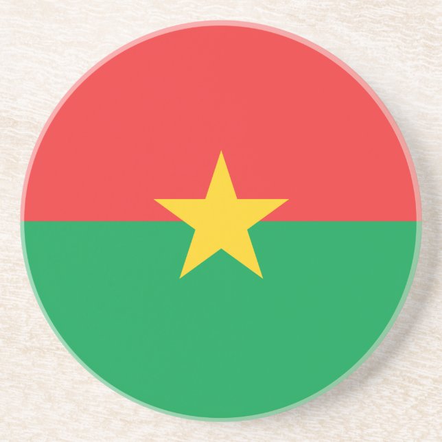 Dessous De Verre En Grès Drapeau du Burkina Faso patriotique (Devant)