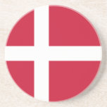 Dessous De Verre En Grès Drapeau du Danemark<br><div class="desc">Drapeau patriotique du Danemark.</div>