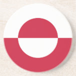 Dessous De Verre En Grès Drapeau du Groenland<br><div class="desc">Drapeau patriotique du Groenland.</div>