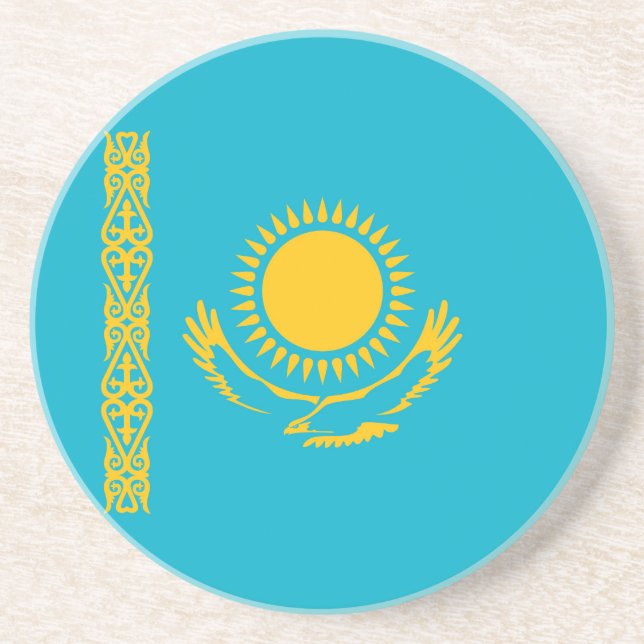 Dessous De Verre En Grès Drapeau du Kazakhstan (Devant)