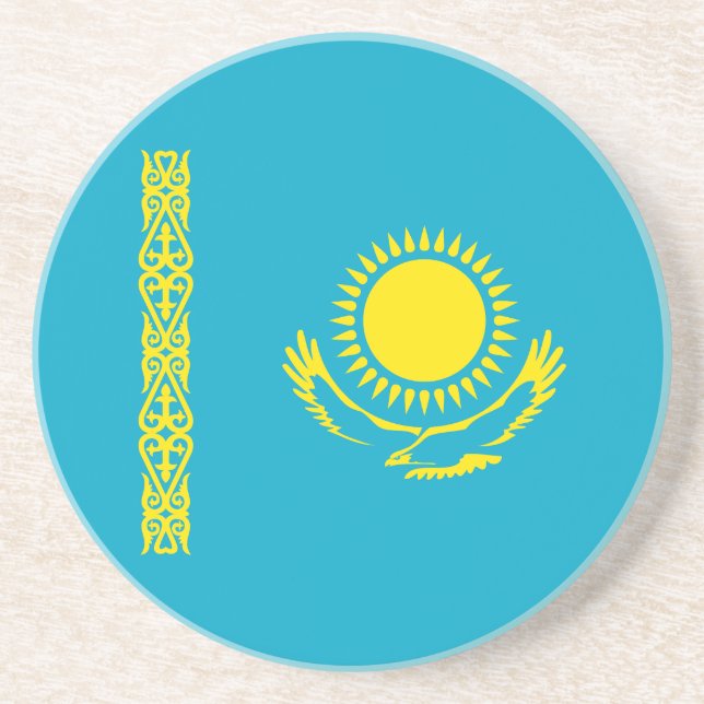 Dessous De Verre En Grès Drapeau du Kazakhstan (Devant)