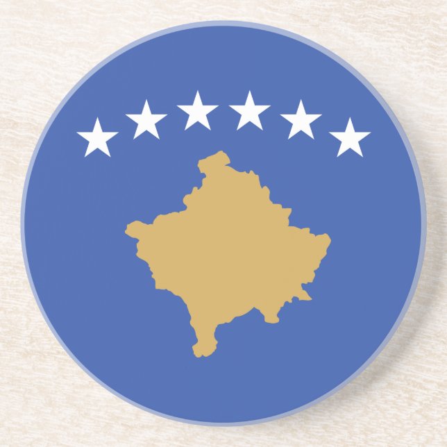 Dessous De Verre En Grès Drapeau du Kosovo (Devant)