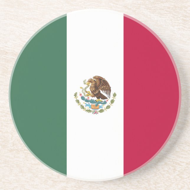 Dessous De Verre En Grès Drapeau du Mexique (Devant)