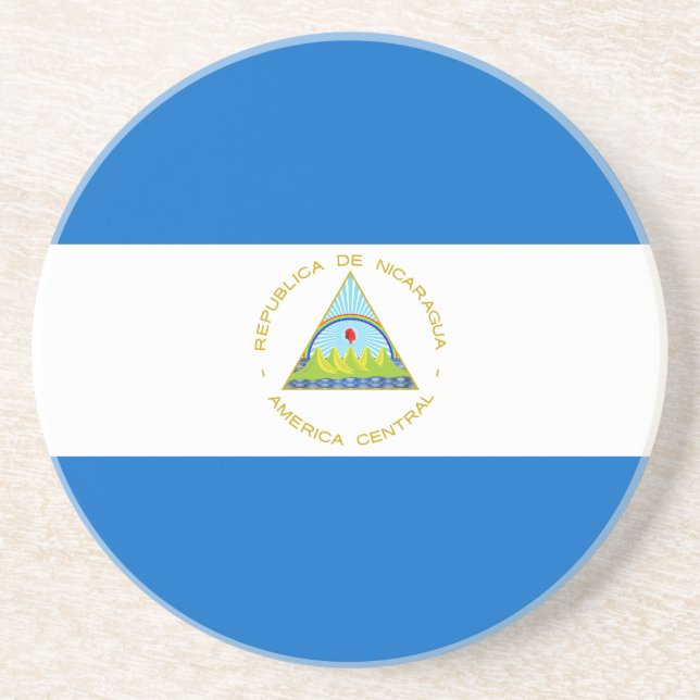 Dessous De Verre En Grès Drapeau du Nicaragua (Devant)