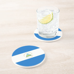 Dessous De Verre En Grès Drapeau du Nicaragua