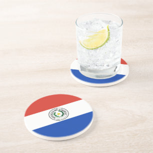 Dessous De Verre En Grès Drapeau du Paraguay