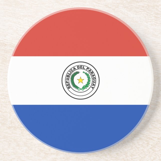 Dessous De Verre En Grès drapeau du Paraguay (Devant)