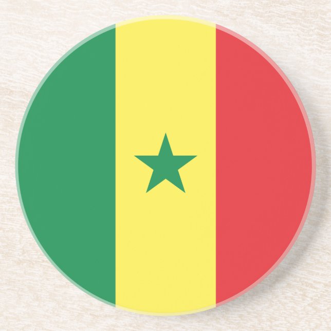 Dessous De Verre En Grès Drapeau du Sénégal (Devant)