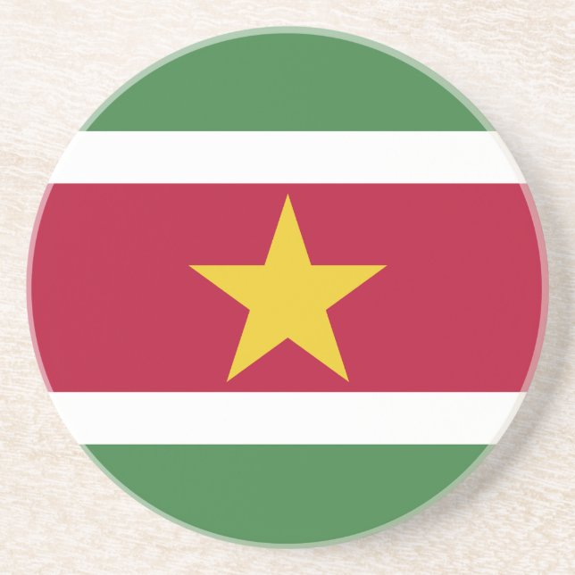 Dessous De Verre En Grès Drapeau du Suriname (Devant)