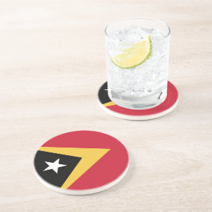 Dessous De Verre En Grès Drapeau du Timor oriental