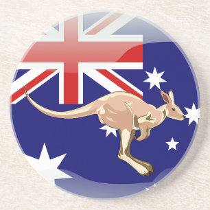 Dessous De Verre En Grès Drapeau en lustré australien