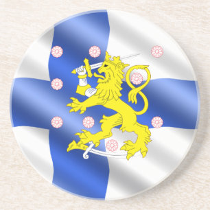 Dessous De Verre En Grès Drapeau finlandais