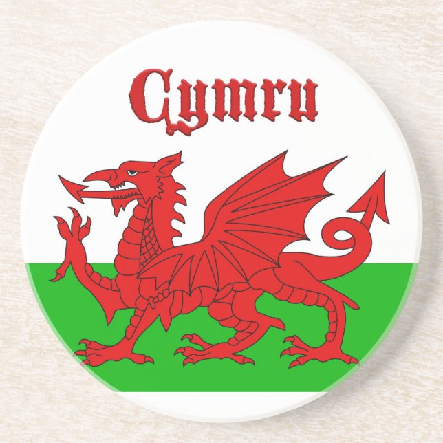 Dessous De Verre En Grès Drapeau gallois Cymru (Devant)