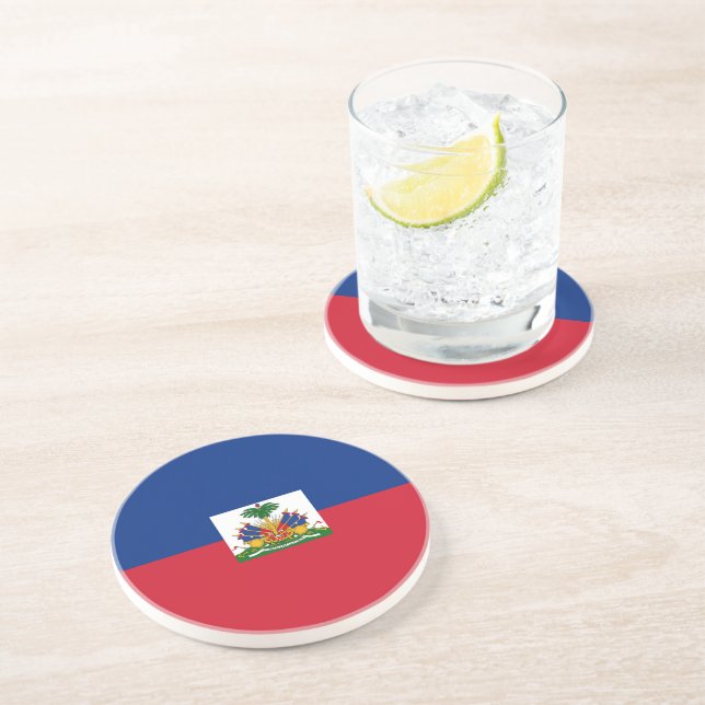 Dessous De Verre En Grès Drapeau Haïti (Côté)