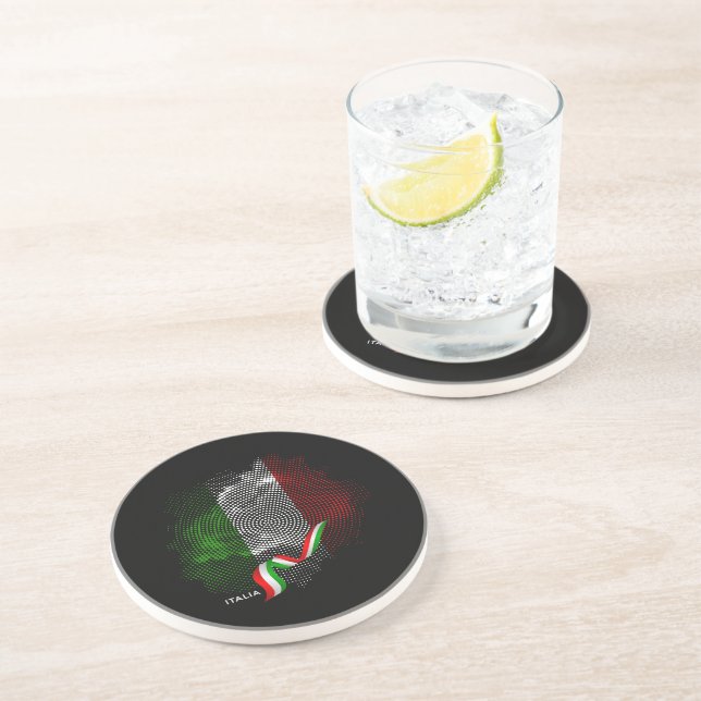 Dessous De Verre En Grès Drapeau italien (Côté)