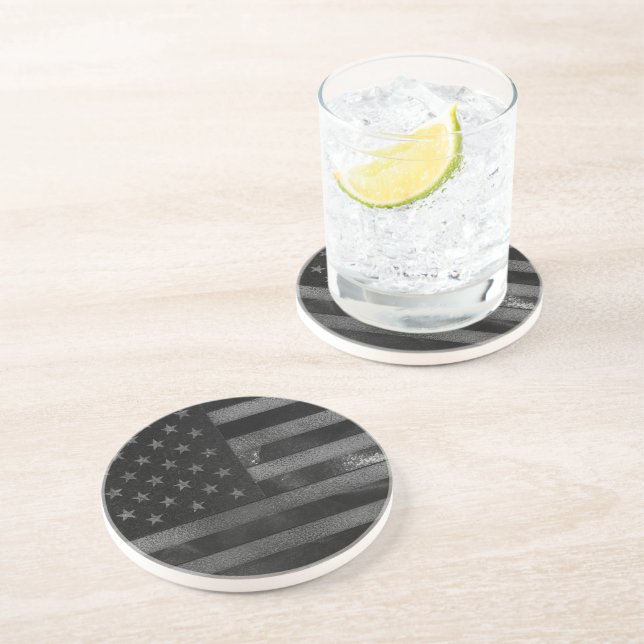 Dessous De Verre En Grès Drapeau noir (Côté)