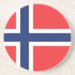 Dessous De Verre En Grès Drapeau Norvège<br><div class="desc">Drapeau de la Norvège: "Alt for Norge" → "Tout pour la Norvège".
Le drapeau de la Norvège est rouge,  avec une croix bleue bordée de blanc.</div>