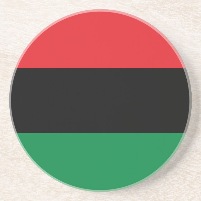Dessous De Verre En Grès Drapeau panafricain de l'UNIA (Devant)