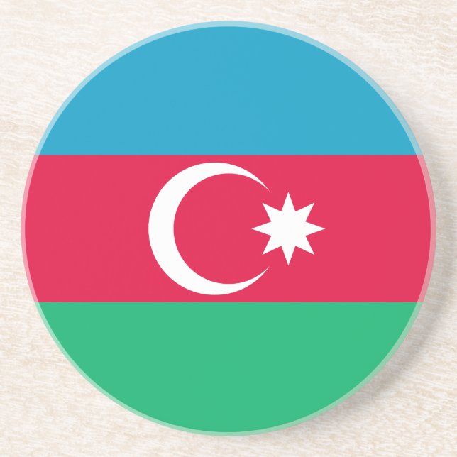 Dessous De Verre En Grès Drapeau patriotique azerbaïdjanais (Devant)