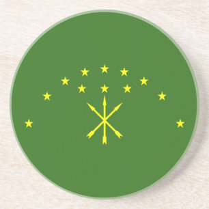 Dessous De Verre En Grès Drapeau patriotique d'Adyguée