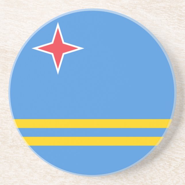 Dessous De Verre En Grès Drapeau patriotique d'Aruba (Devant)