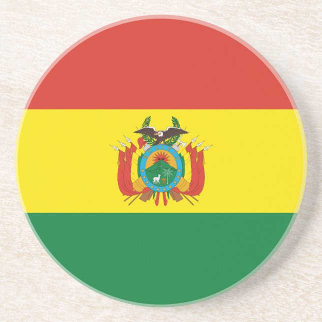 Dessous De Verre En Grès Drapeau patriotique de Bolivie (Devant)