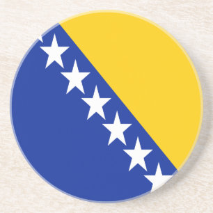 Dessous De Verre En Grès Drapeau patriotique de Bosnie-Herzégovine