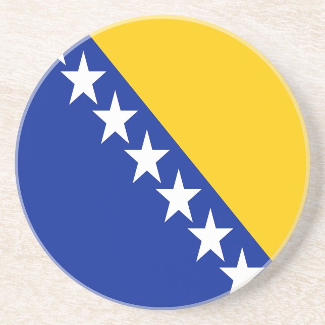 Dessous De Verre En Grès Drapeau patriotique de Bosnie-Herzégovine (Devant)