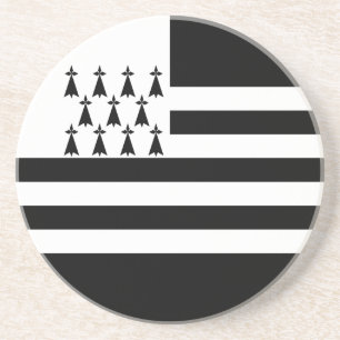 Dessous De Verre En Grès Drapeau patriotique de Bretagne