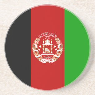 Dessous De Verre En Grès Drapeau patriotique de l'Afghanistan